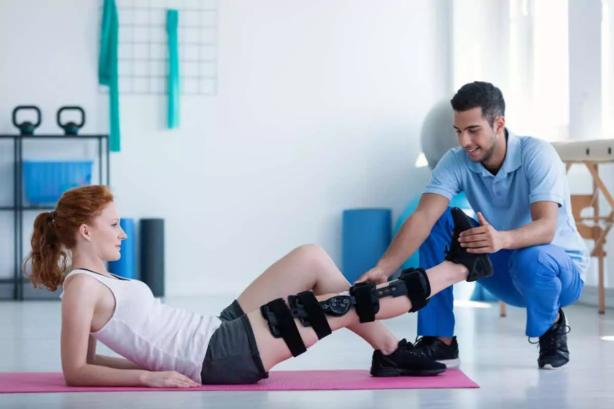 person at physical therapy after an accident